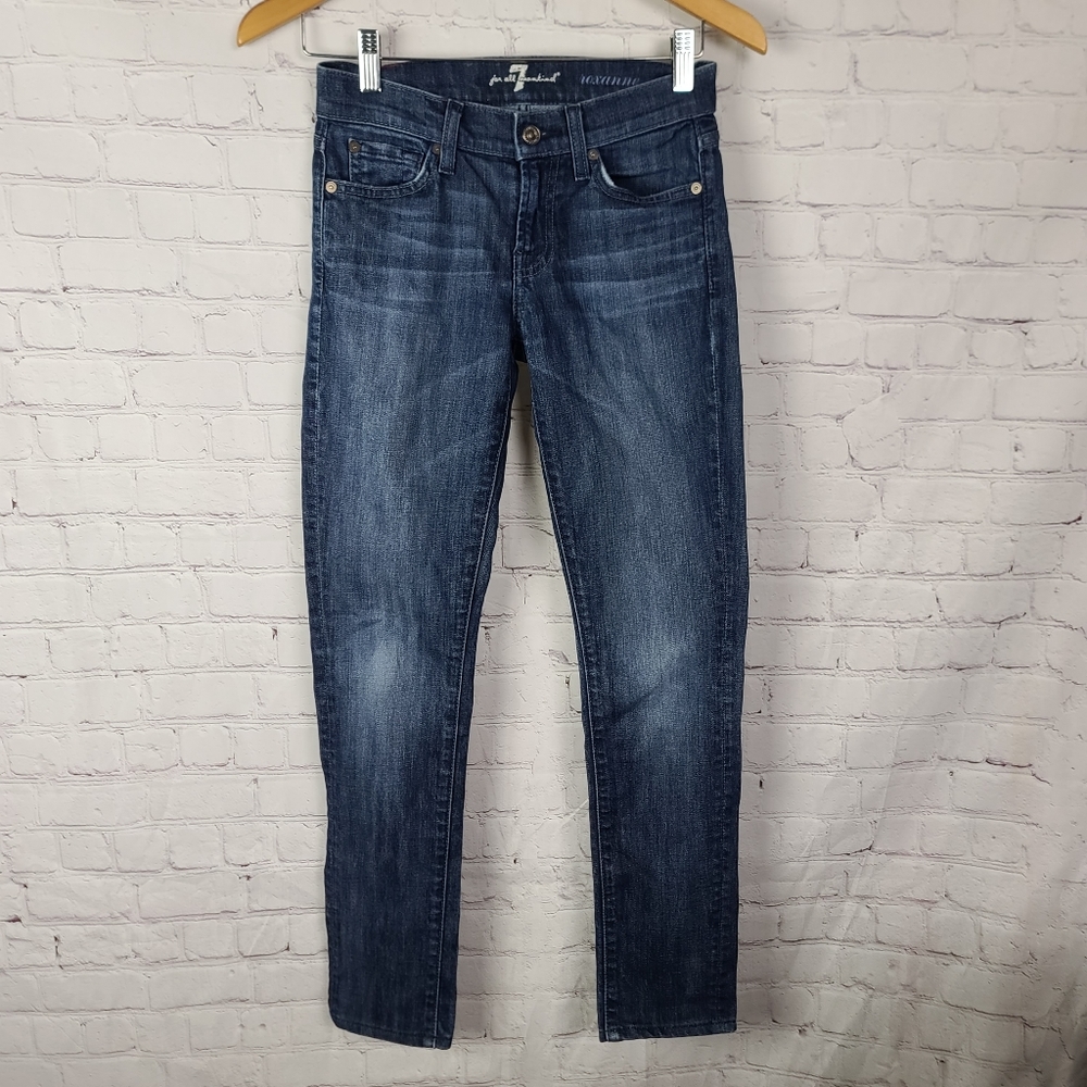 7 For All Mankind Roxanne Skinny Ankle.  Blue Sz 24